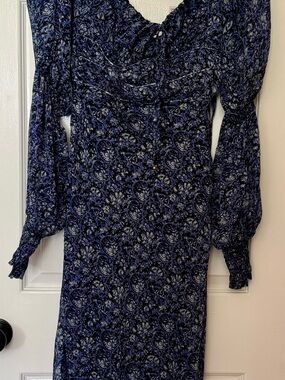 Free People Aglow Midi Dress - Blue Floral